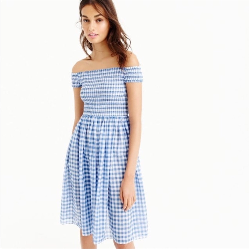 J. Crew Smocked Gingham Dress • S • VGUC